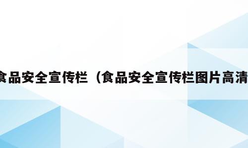 食品安全宣传栏（食品安全宣传栏图片高清）
