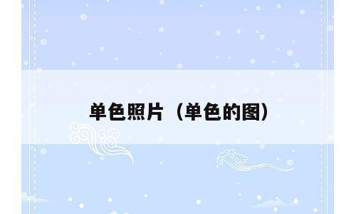 单色照片（单色的图）