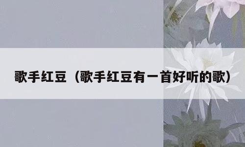 歌手红豆（歌手红豆有一首好听的歌）