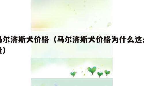 马尔济斯犬价格（马尔济斯犬价格为什么这么贵）