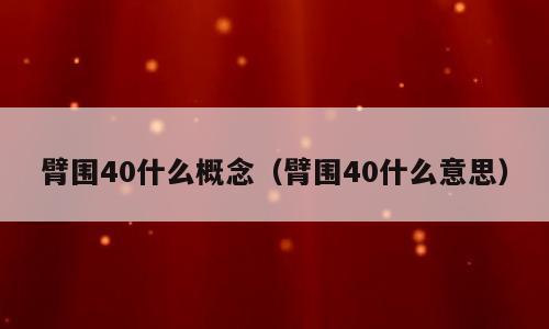 臂围40什么概念（臂围40什么意思）