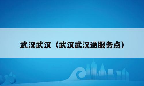 武汉武汉（武汉武汉通服务点）