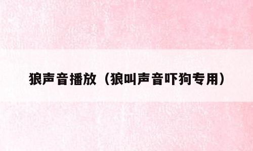 狼声音播放（狼叫声音吓狗专用）