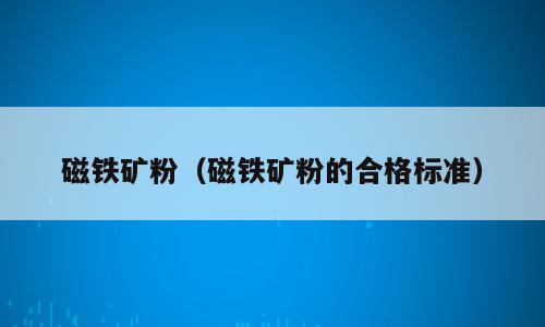 磁铁矿粉（磁铁矿粉的合格标准）