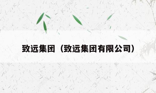致远集团（致远集团有限公司）