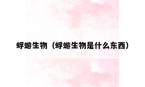 蜉蝣生物（蜉蝣生物是什么东西）