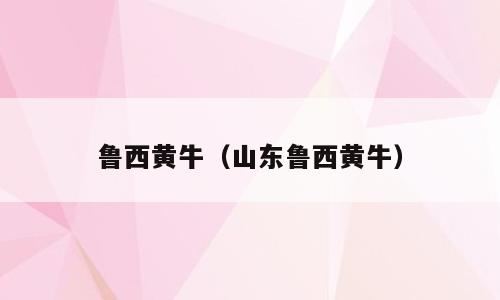 鲁西黄牛（山东鲁西黄牛）