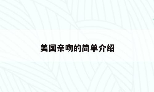 美国亲吻的简单介绍