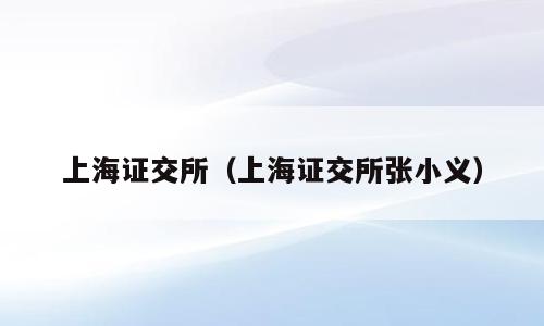 上海证交所（上海证交所张小义）