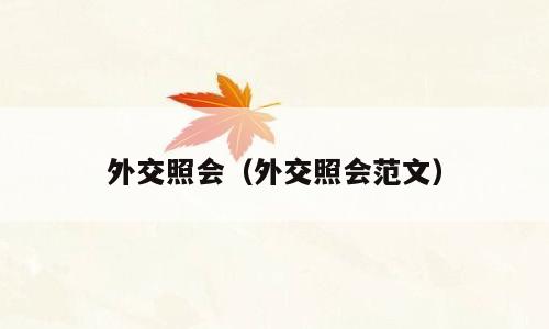 外交照会（外交照会范文）
