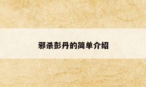 邪杀彭丹的简单介绍