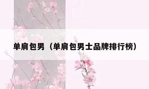 单肩包男（单肩包男士品牌排行榜）