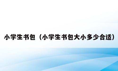 小学生书包（小学生书包大小多少合适）