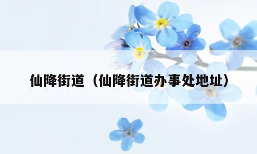 仙降街道（仙降街道办事处地址）