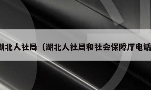 湖北人社局（湖北人社局和社会保障厅电话）