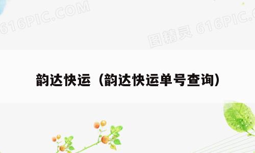 韵达快运（韵达快运单号查询）