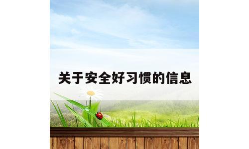 关于安全好习惯的信息