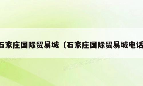石家庄国际贸易城（石家庄国际贸易城电话）