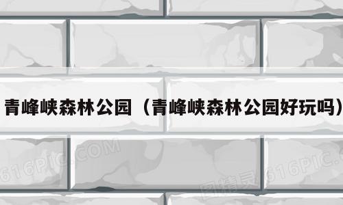 青峰峡森林公园（青峰峡森林公园好玩吗）