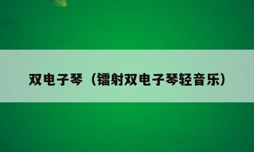 双电子琴（镭射双电子琴轻音乐）