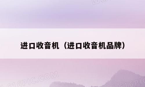 进口收音机（进口收音机品牌）