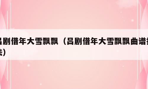 吕剧借年大雪飘飘（吕剧借年大雪飘飘曲谱指法）
