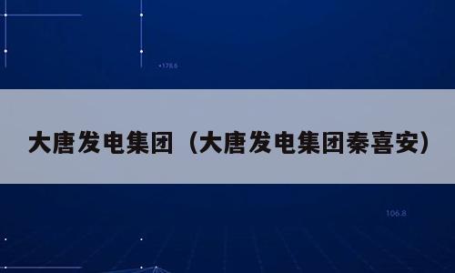 大唐发电集团（大唐发电集团秦喜安）