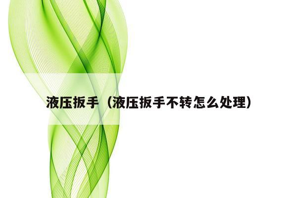 液压扳手（液压扳手不转怎么处理）