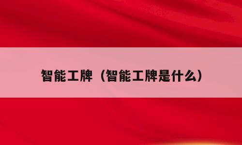 智能工牌（智能工牌是什么）