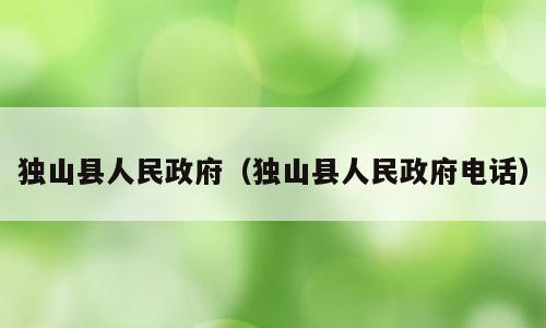 独山县人民政府（独山县人民政府电话）