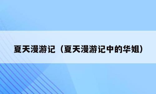 夏天漫游记（夏天漫游记中的华姐）