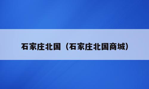 石家庄北国（石家庄北国商城）