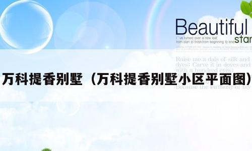 万科提香别墅（万科提香别墅小区平面图）