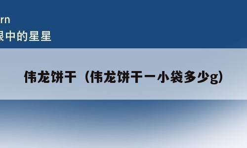 伟龙饼干（伟龙饼干一小袋多少g）