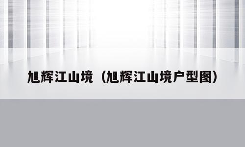 旭辉江山境（旭辉江山境户型图）
