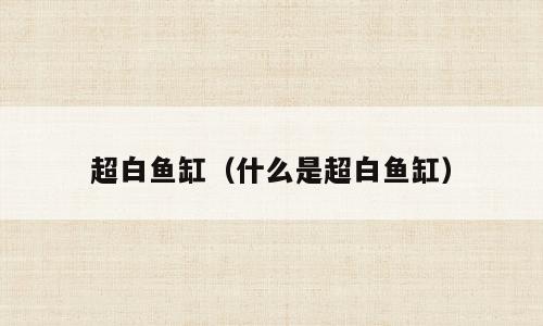 超白鱼缸（什么是超白鱼缸）