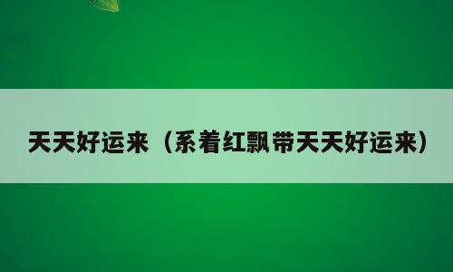 天天好运来（系着红飘带天天好运来）