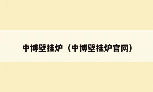 中博壁挂炉（中博壁挂炉官网）