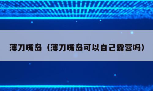 薄刀嘴岛（薄刀嘴岛可以自己露营吗）