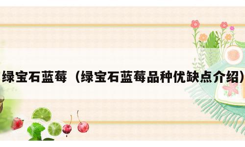 绿宝石蓝莓（绿宝石蓝莓品种优缺点介绍）