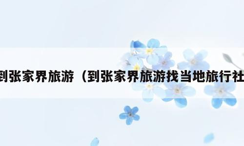 到张家界旅游（到张家界旅游找当地旅行社）