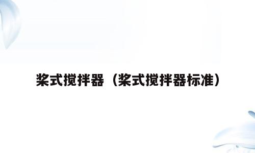 桨式搅拌器（桨式搅拌器标准）