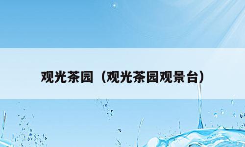 观光茶园（观光茶园观景台）