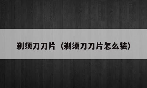 剃须刀刀片（剃须刀刀片怎么装）