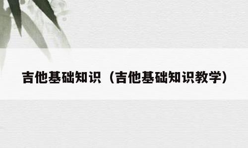 吉他基础知识（吉他基础知识教学）