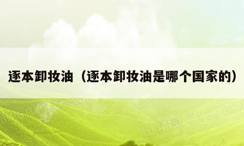 逐本卸妆油（逐本卸妆油是哪个国家的）