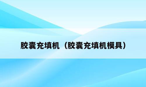 胶囊充填机（胶囊充填机模具）