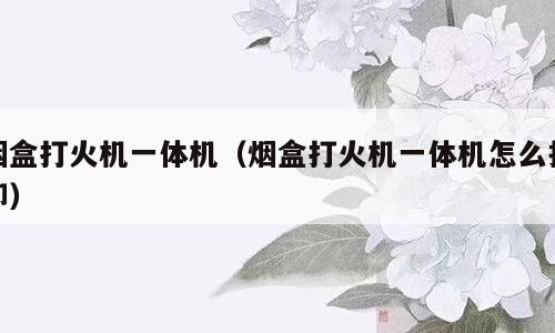 烟盒打火机一体机（烟盒打火机一体机怎么拆卸）