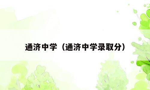 通济中学（通济中学录取分）