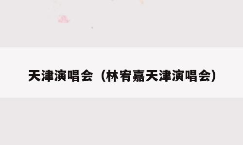 天津演唱会（林宥嘉天津演唱会）